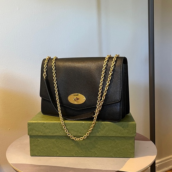 Mulberry large Darley Bag Black EUC Convertible crossbody shoulder comes w COA - Picture 1 of 16
